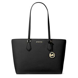 New Michael Kors Sheila Large Tote Saffiano  Vegan Faux Leather Black